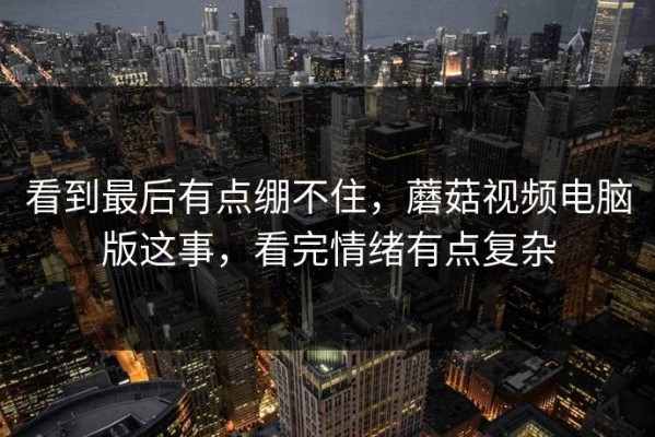 看到最后有点绷不住，蘑菇视频电脑版这事，看完情绪有点复杂