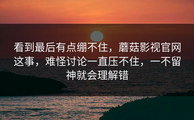 看到最后有点绷不住，蘑菇影视官网这事，难怪讨论一直压不住，一不留神就会理解错