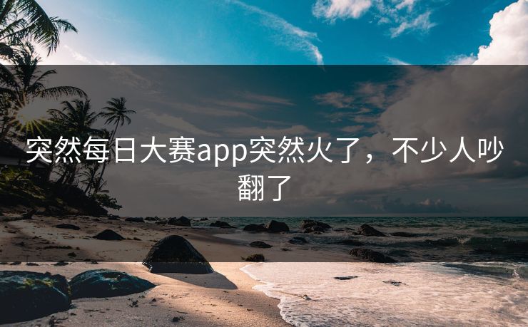 突然每日大赛app突然火了,不少人吵翻了 突然每日大赛app突然火了,不少人吵翻了