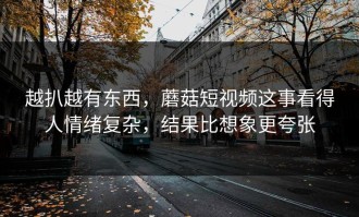 越扒越有东西，蘑菇短视频这事看得人情绪复杂，结果比想象更夸张