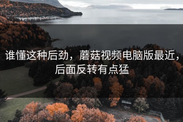谁懂这种后劲，蘑菇视频电脑版最近，后面反转有点猛