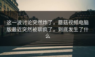 这一波讨论突然炸了，蘑菇视频电脑版最近突然被聊疯了，到底发生了什么