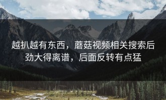 越扒越有东西，蘑菇视频相关搜索后劲大得离谱，后面反转有点猛