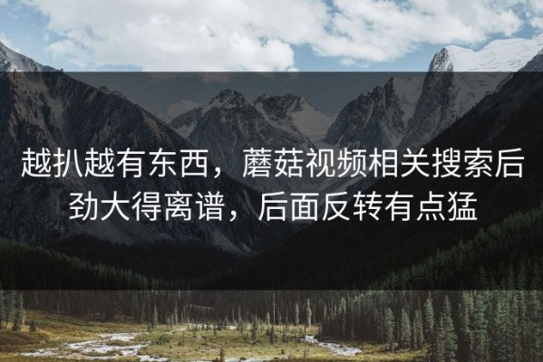 越扒越有东西，蘑菇视频相关搜索后劲大得离谱，后面反转有点猛