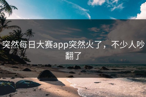 突然每日大赛app突然火了，不少人吵翻了