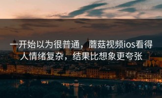 一开始以为很普通，蘑菇视频ios看得人情绪复杂，结果比想象更夸张