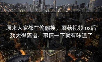 原来大家都在偷偷搜，蘑菇视频ios后劲大得离谱，事情一下就有味道了