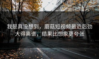 我是真没想到，蘑菇短视频最近后劲大得离谱，结果比想象更夸张