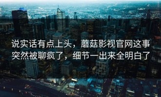 说实话有点上头，蘑菇影视官网这事突然被聊疯了，细节一出来全明白了