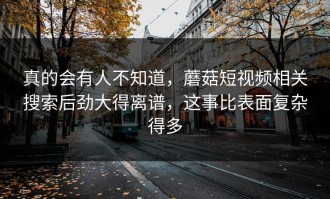 真的会有人不知道，蘑菇短视频相关搜索后劲大得离谱，这事比表面复杂得多