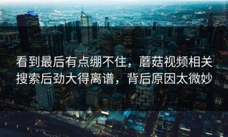 看到最后有点绷不住，蘑菇视频相关搜索后劲大得离谱，背后原因太微妙