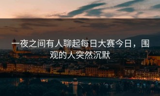 一夜之间有人聊起每日大赛今日，围观的人突然沉默