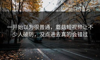 一开始以为很普通，蘑菇短视频让不少人破防，没点进去真的会错过