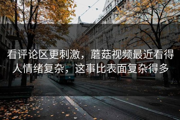 看评论区更刺激，蘑菇视频最近看得人情绪复杂，这事比表面复杂得多