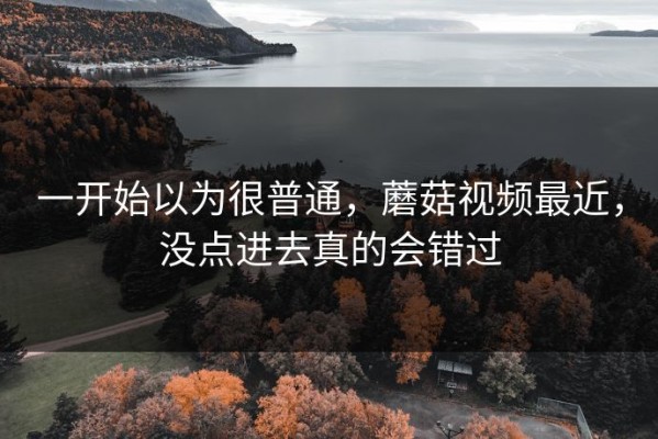 一开始以为很普通，蘑菇视频最近，没点进去真的会错过