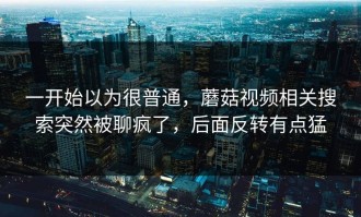 一开始以为很普通，蘑菇视频相关搜索突然被聊疯了，后面反转有点猛
