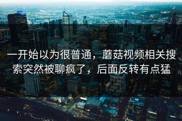 一开始以为很普通，蘑菇视频相关搜索突然被聊疯了，后面反转有点猛
