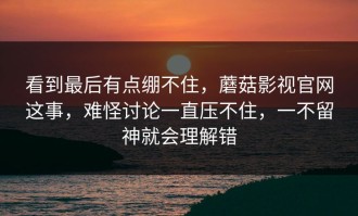 看到最后有点绷不住，蘑菇影视官网这事，难怪讨论一直压不住，一不留神就会理解错