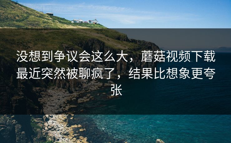 没想到争议会这么大,蘑菇视频下载最近突然被聊疯了,结果比想象更夸张 没想到争议会这么大,蘑菇视频下载最近突然被聊疯了,结果比想象更夸张