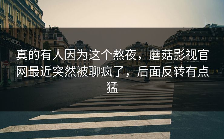 真的有人因为这个熬夜，蘑菇影视官网最近突然被聊疯了，后面反转有点猛