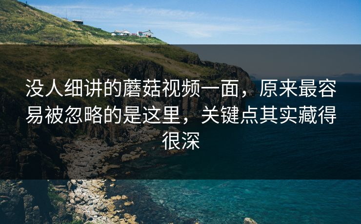 没人细讲的蘑菇视频一面,原来最容易被忽略的是这里,关键点其实藏得很深 没人细讲的蘑菇视频一面,原来最容易被忽略的是这里,关键点其实藏得很深
